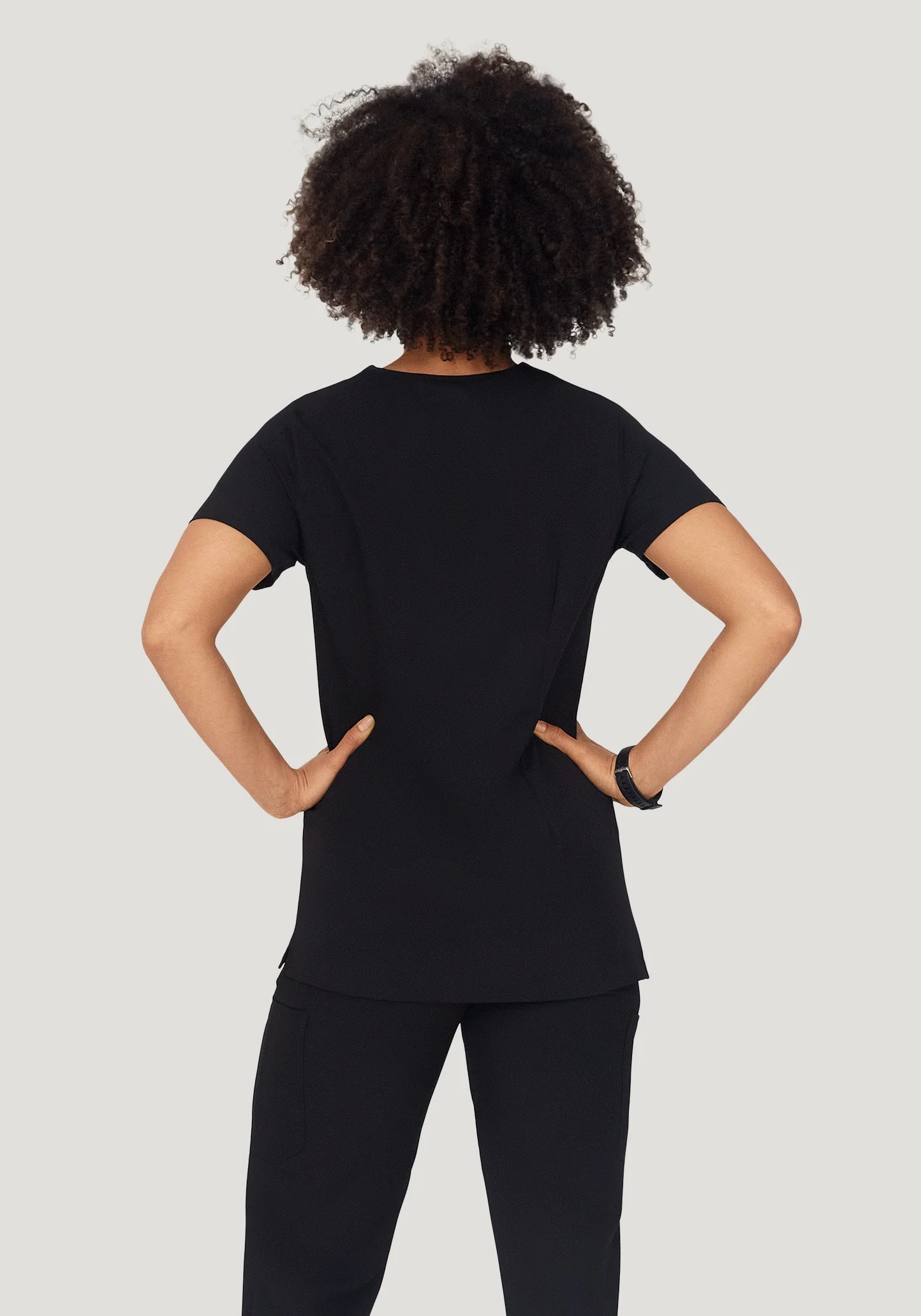 5 Pocket Notch Neck Top Black - Image 3