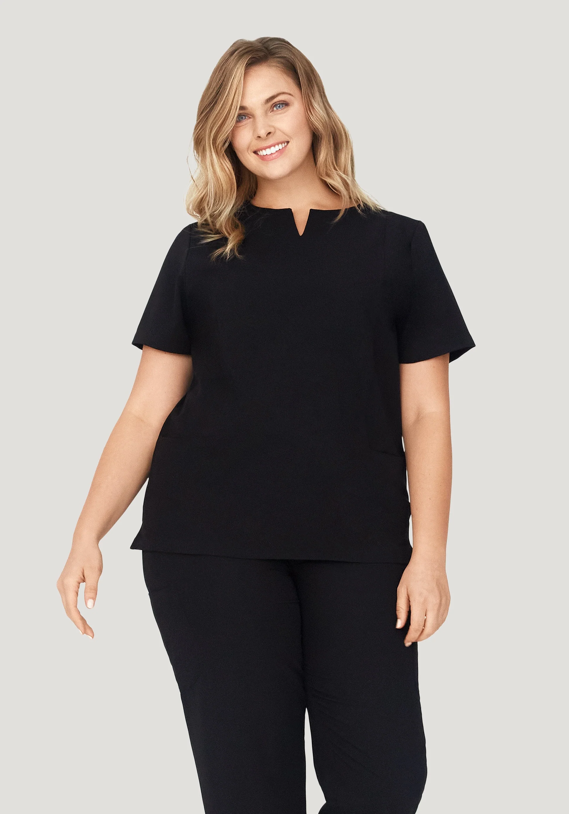 5 Pocket Notch Neck Top Black - Image 5