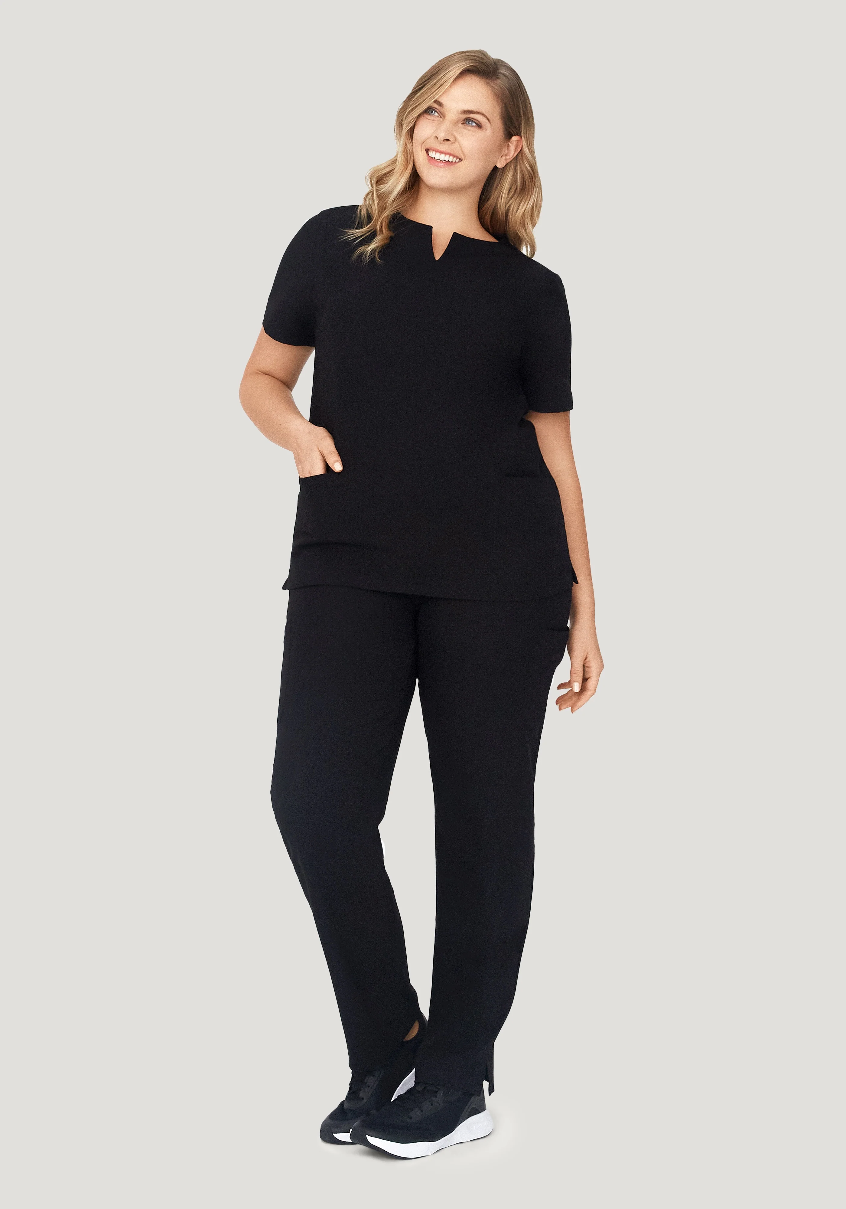 5 Pocket Notch Neck Top Black - Image 6