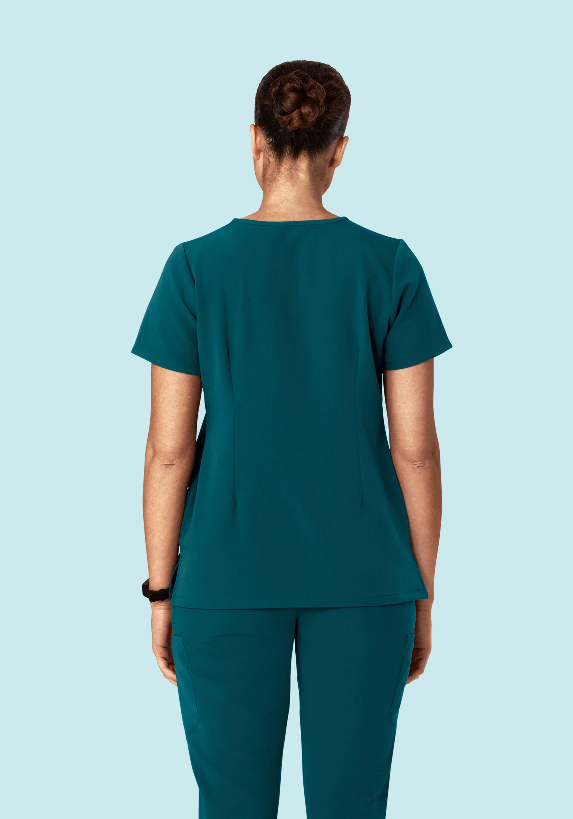 5 Pocket Notch Neck Top Caribbean Blue - Image 4