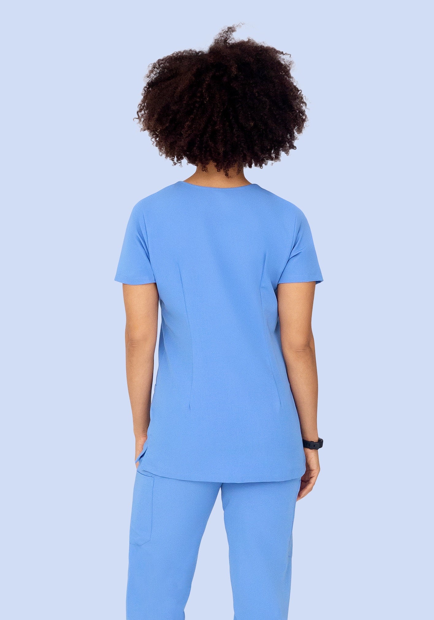 5 Pocket Notch Neck Top Ceil Blue - Image 3