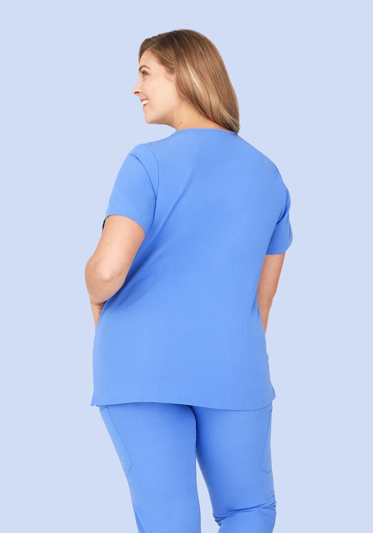 5 Pocket Notch Neck Top Ceil Blue - Image 6