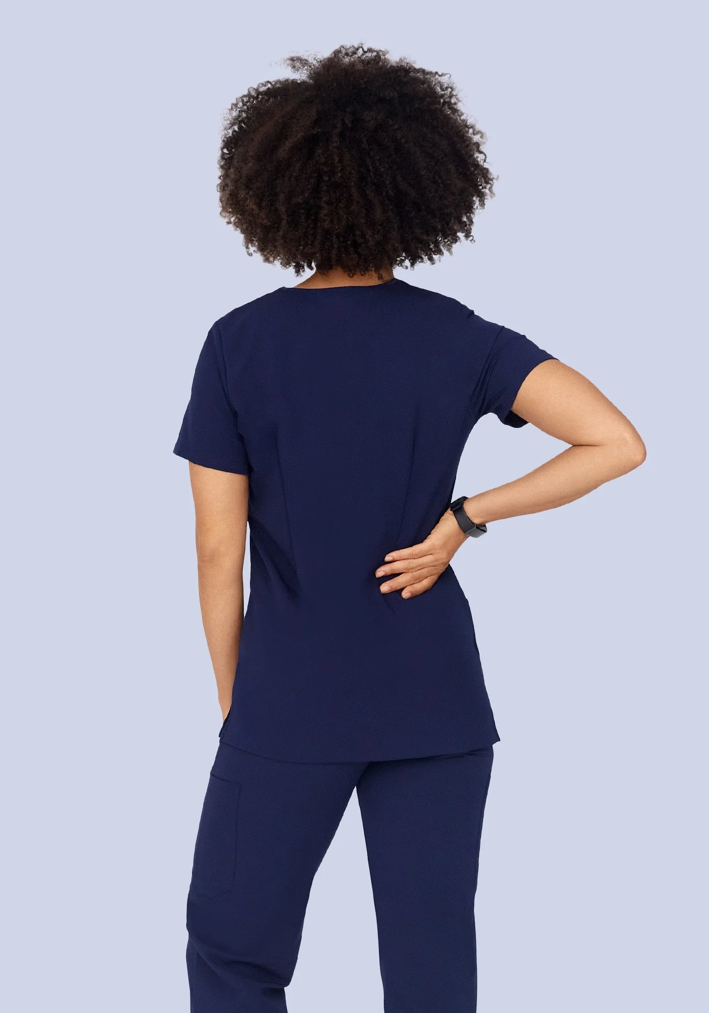 5 Pocket Notch Neck Top Navy - Image 3