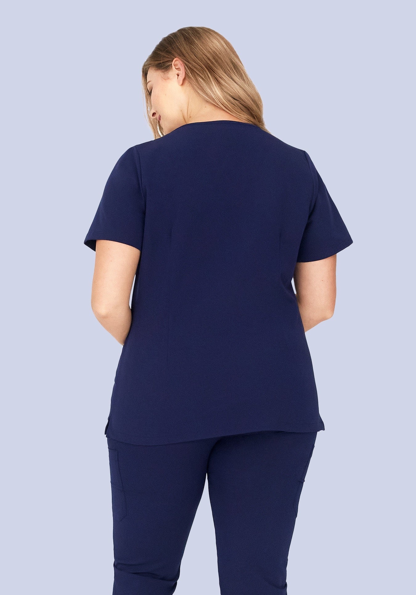 5 Pocket Notch Neck Top Navy - Image 5