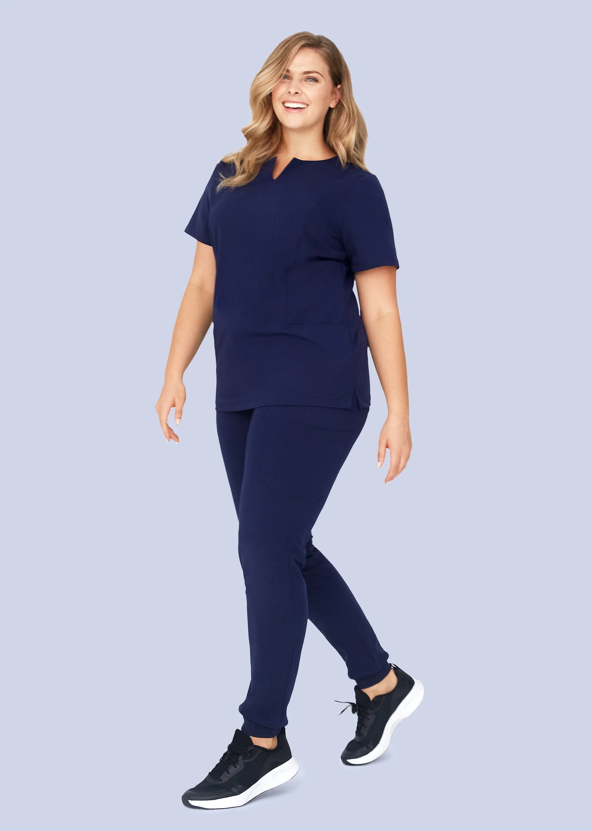 5 Pocket Notch Neck Top Navy - Image 6