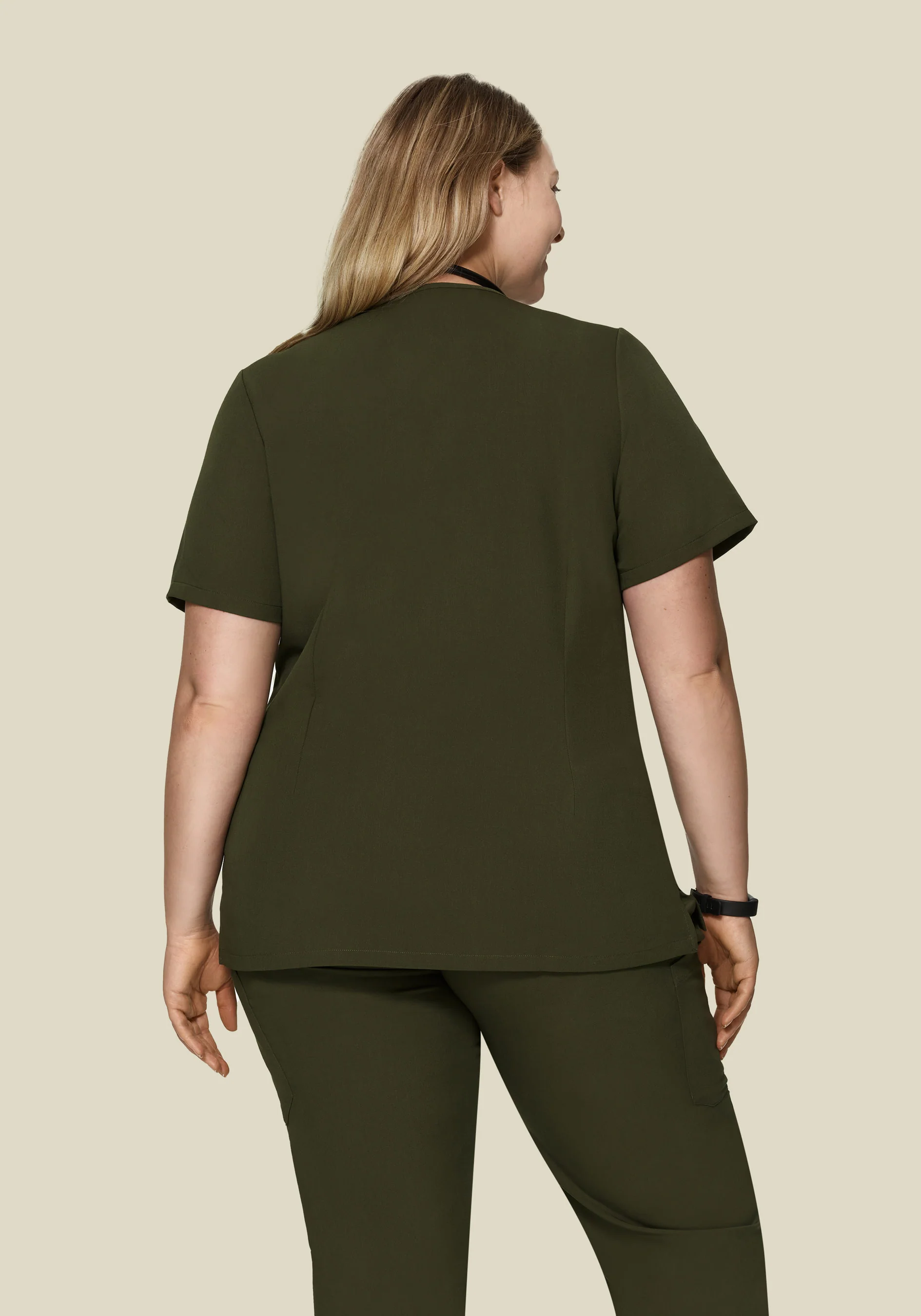 5 Pocket Notch Neck Top Olive - Image 7