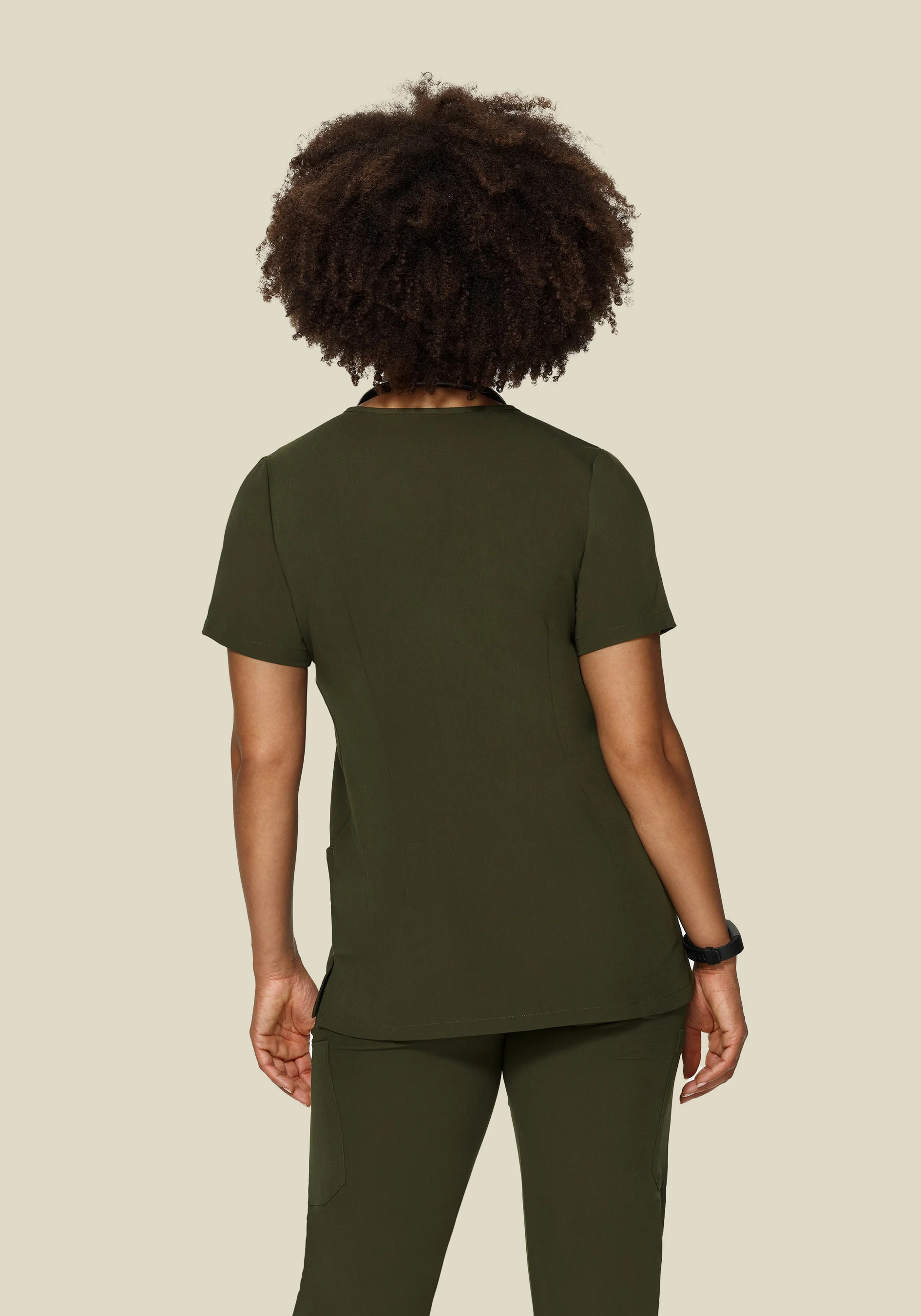 5 Pocket Notch Neck Top Olive - Image 8