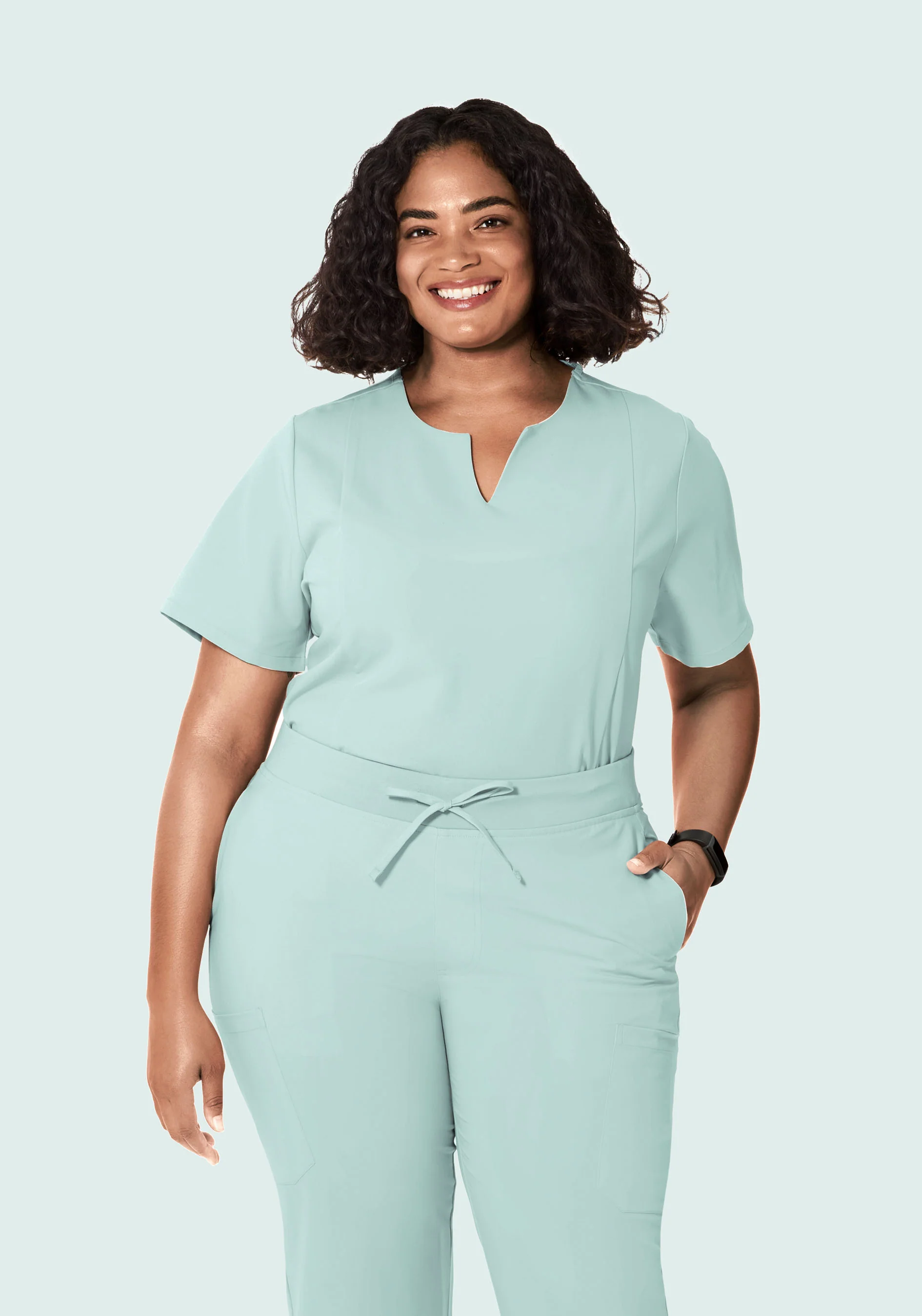 5 Pocket Notch Neck Top Sterling Blue - Image 6