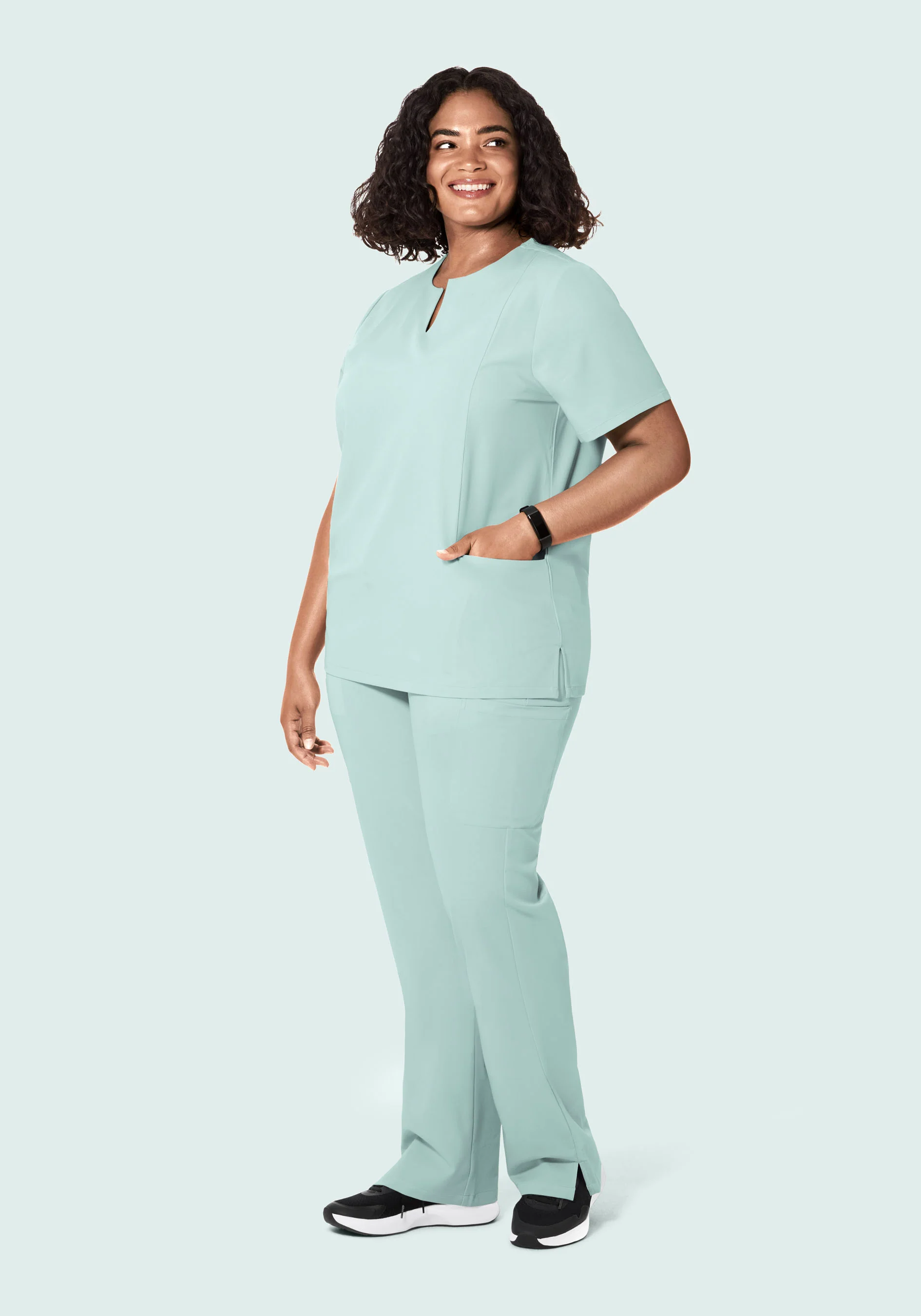 5 Pocket Notch Neck Top Sterling Blue - Image 7