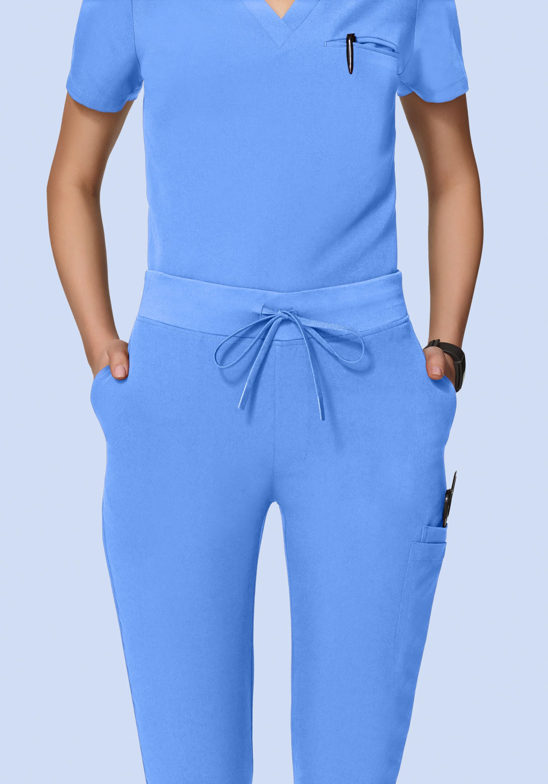 6 Pocket Slim Pants Ceil Blue - Image 3