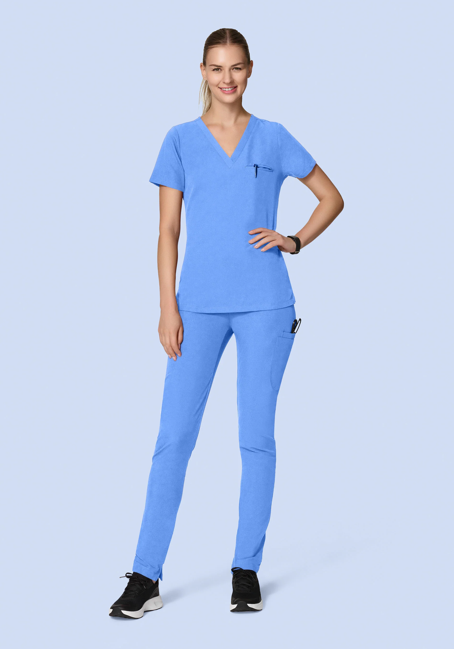 6 Pocket Slim Pants Ceil Blue - Image 4