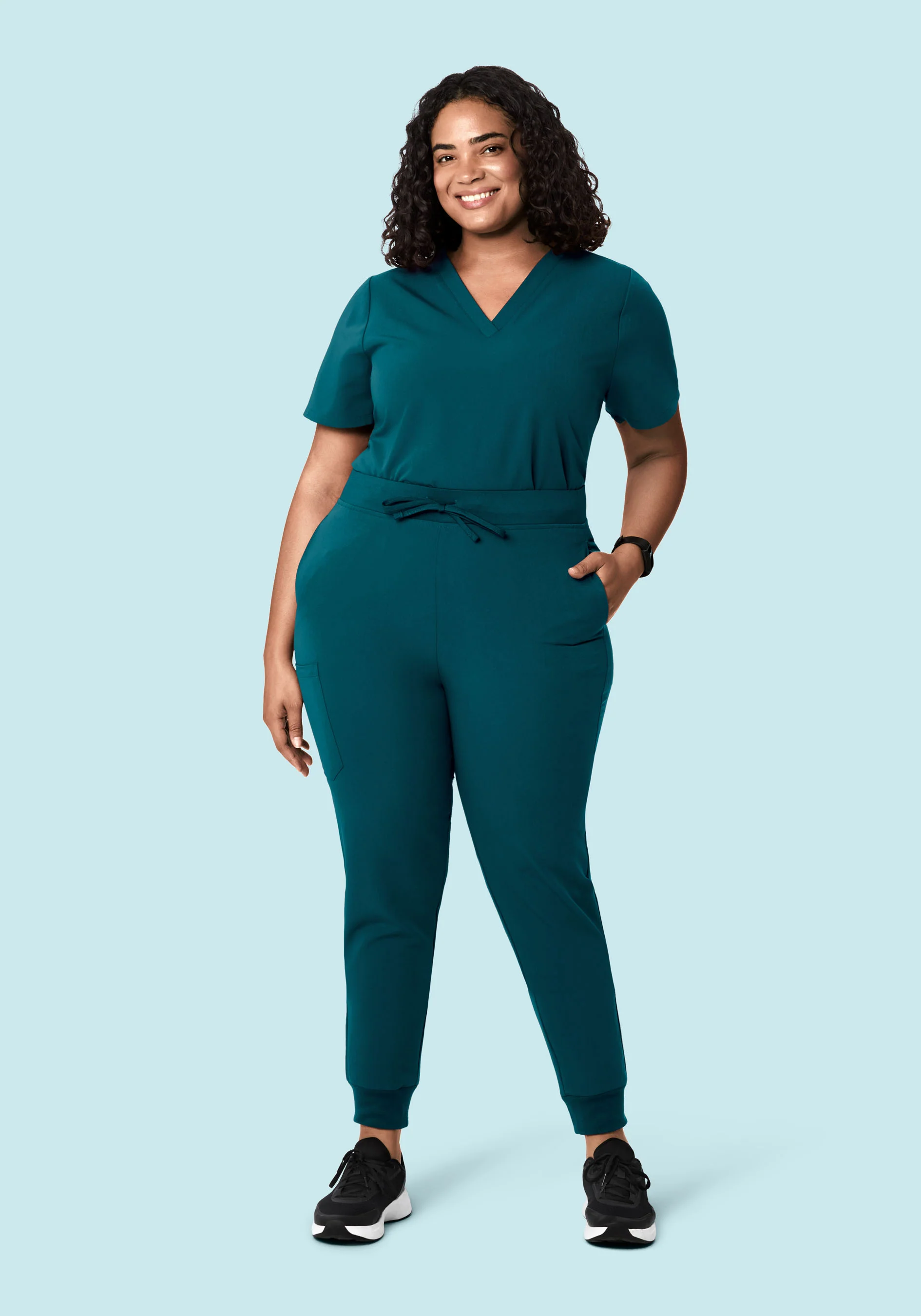 High Waisted Joggers Caribbean Blue - Image 6