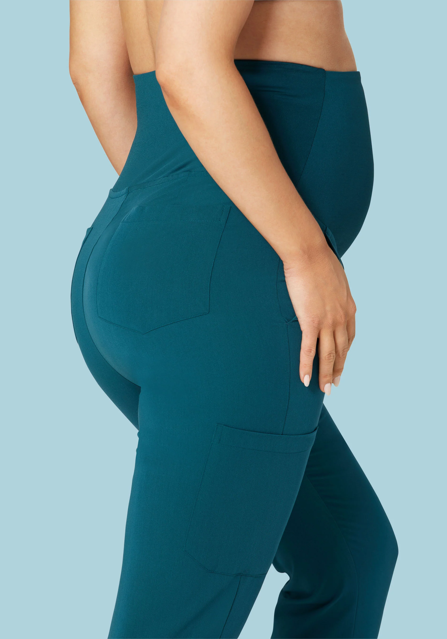 Maternity Joggers Caribbean Blue - Image 3