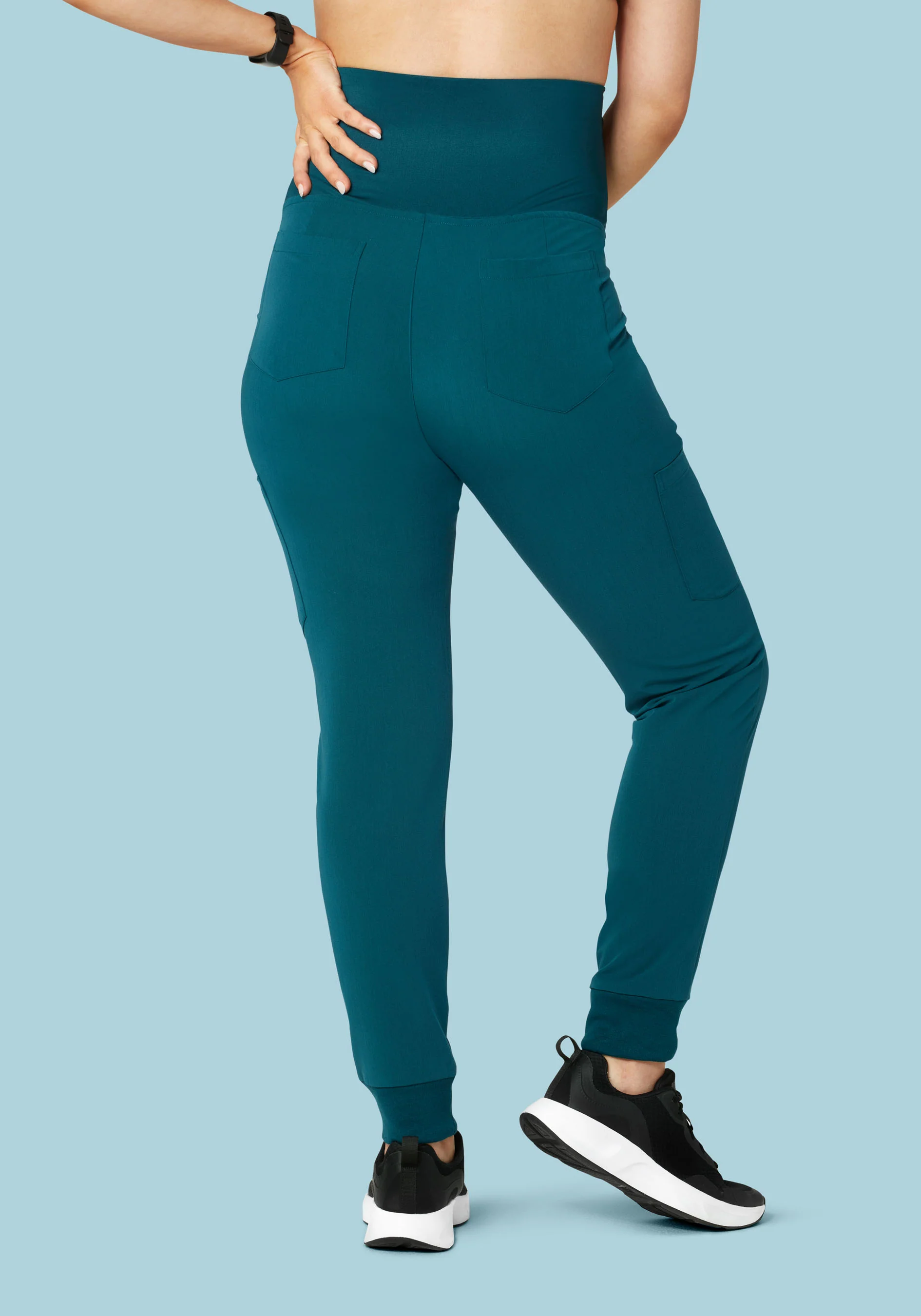 Maternity Joggers Caribbean Blue - Image 4