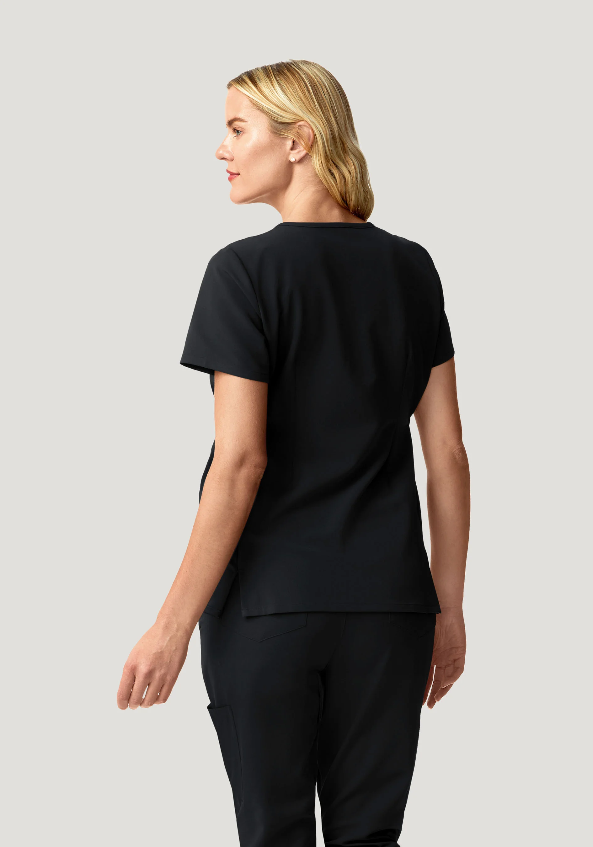 Maternity Side-Stretch V-Neck Top Black - Image 5