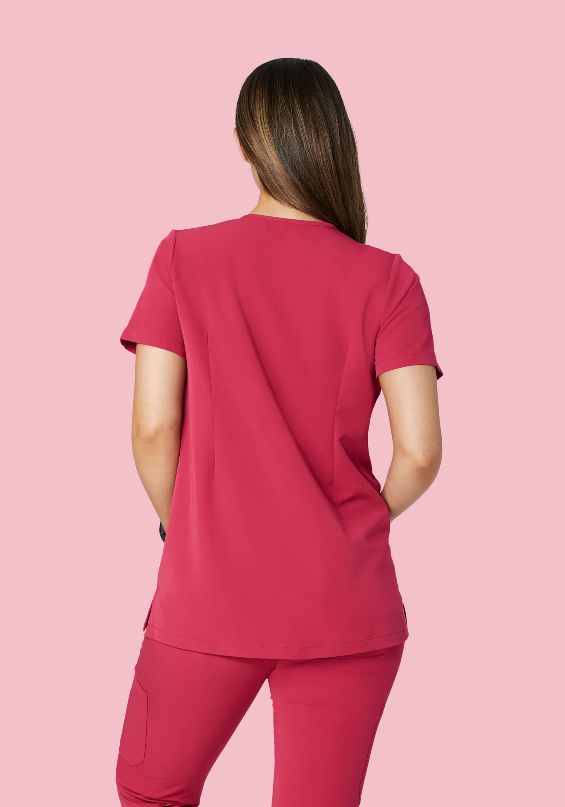 Maternity One Pocket Top Deep Rose - Image 3