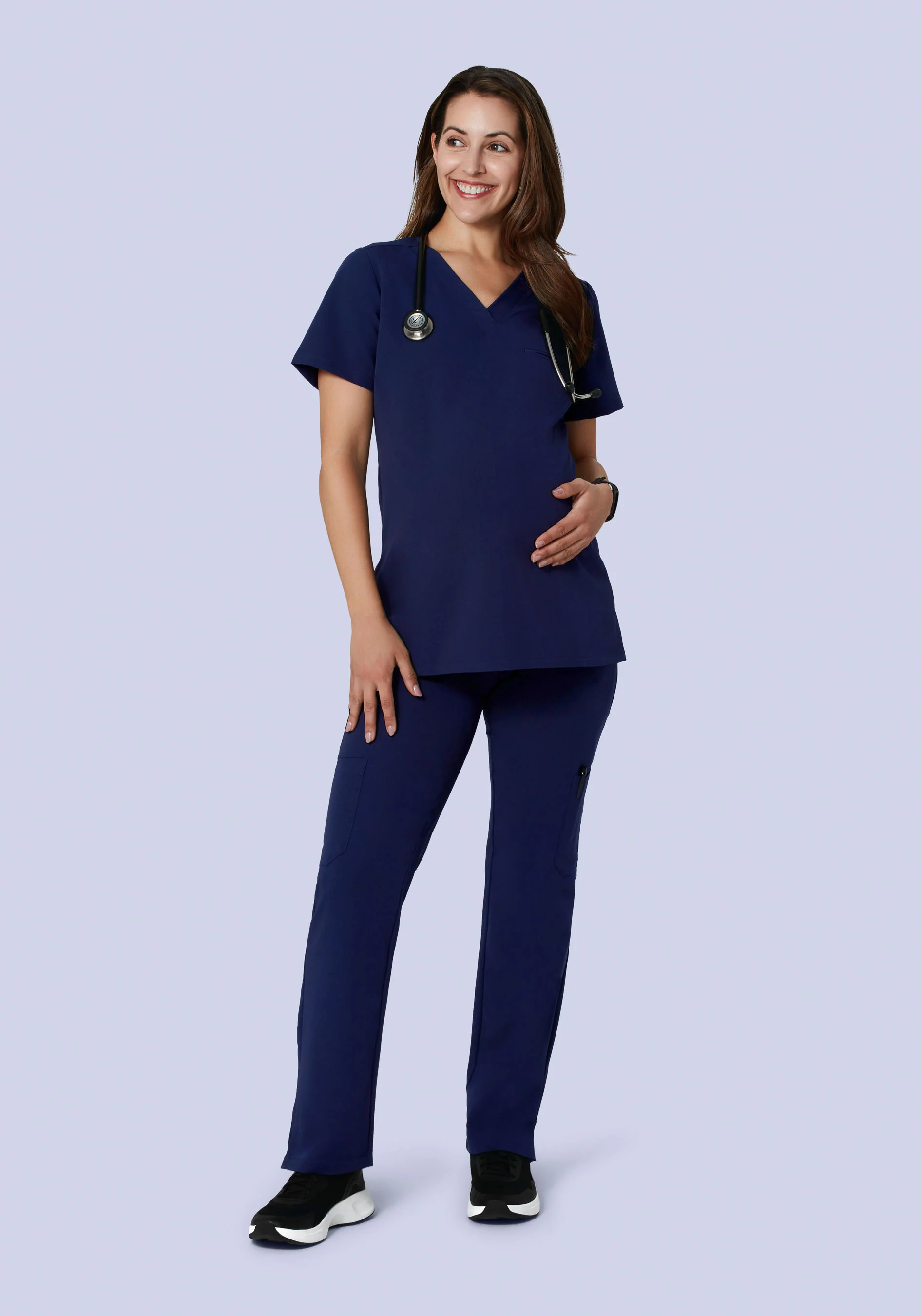Maternity One Pocket Top Navy - Image 3