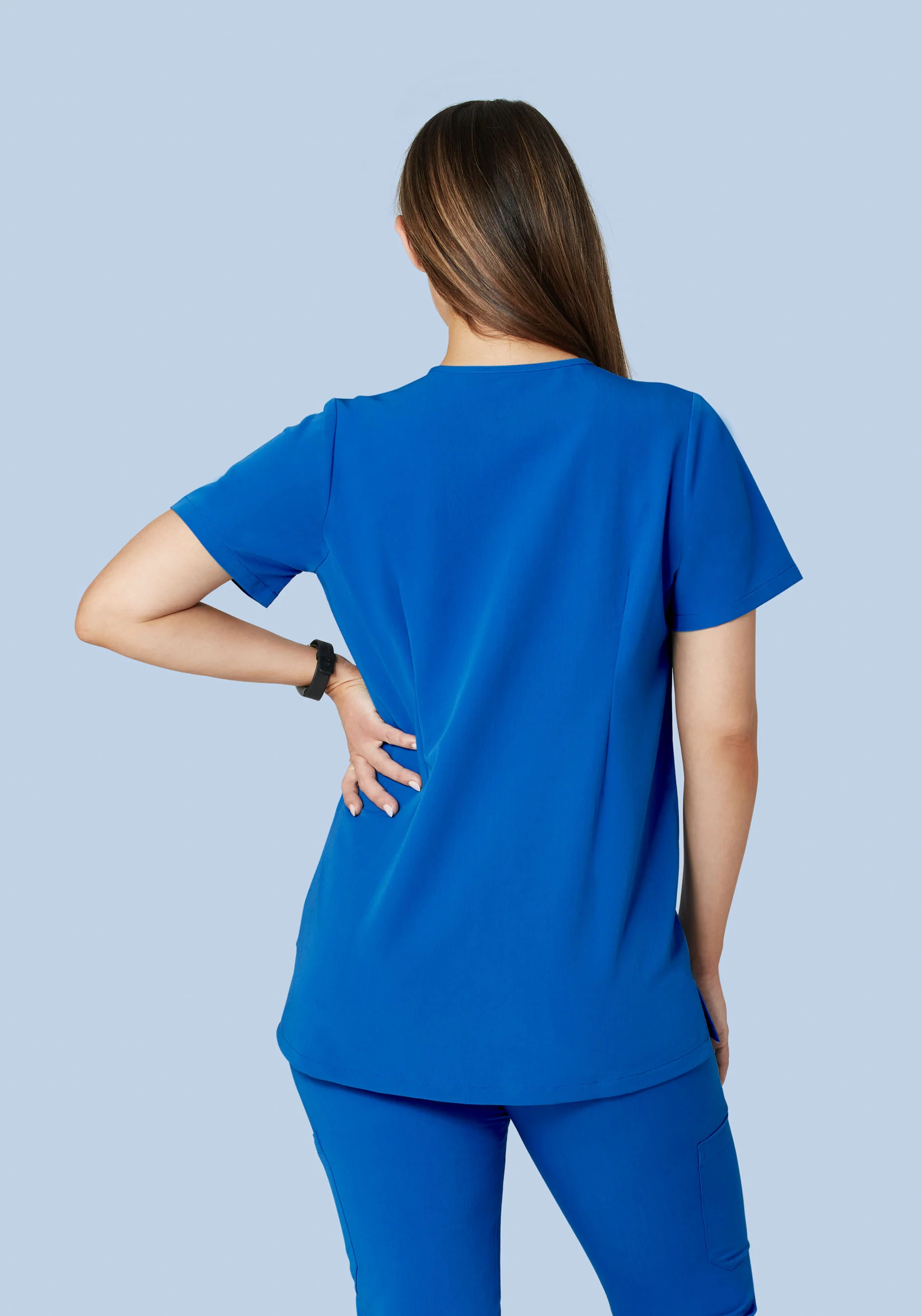 Maternity One Pocket Top Royal Blue - Image 3