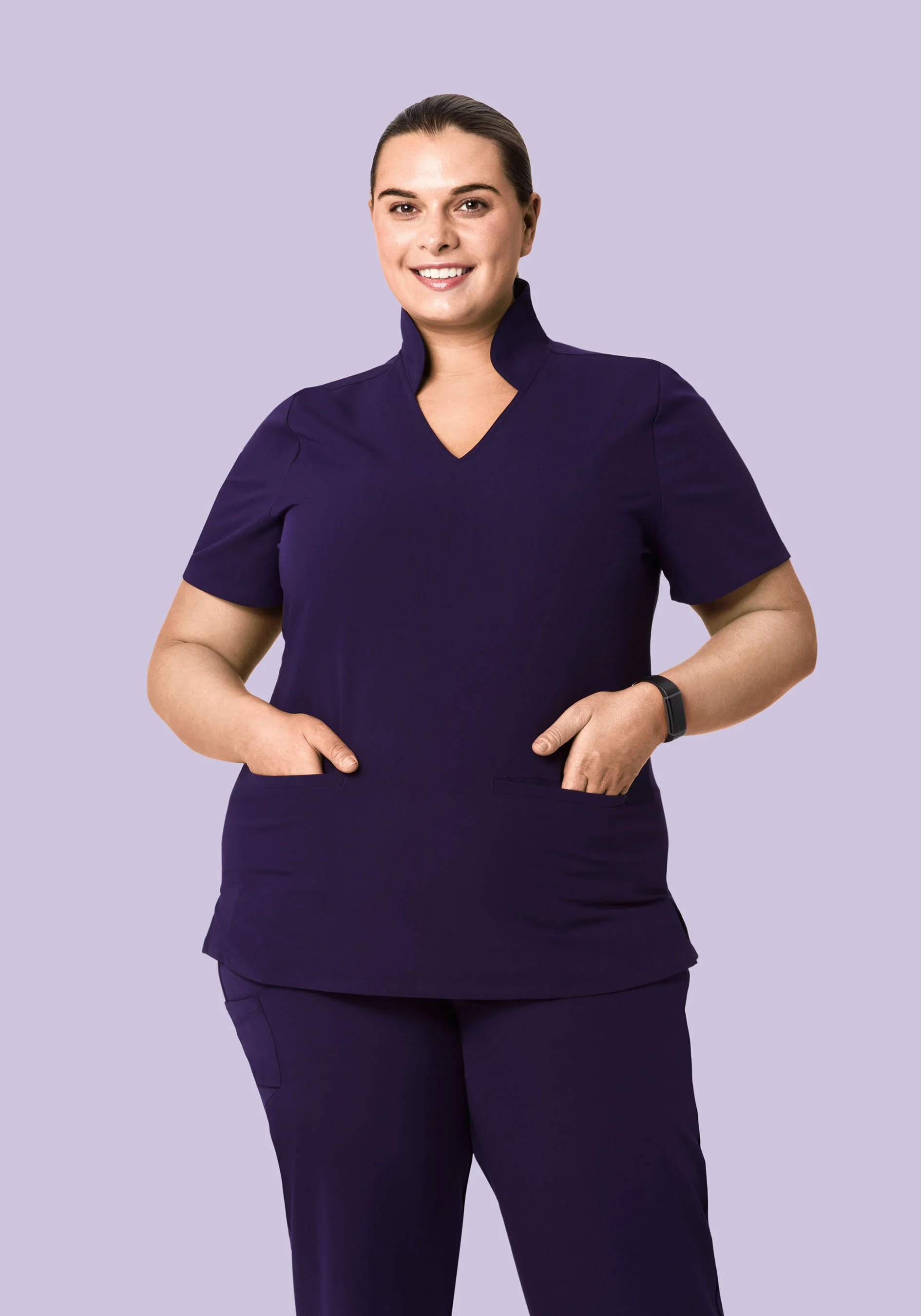 Multi Wear Collar Top Eggplant - Image 5