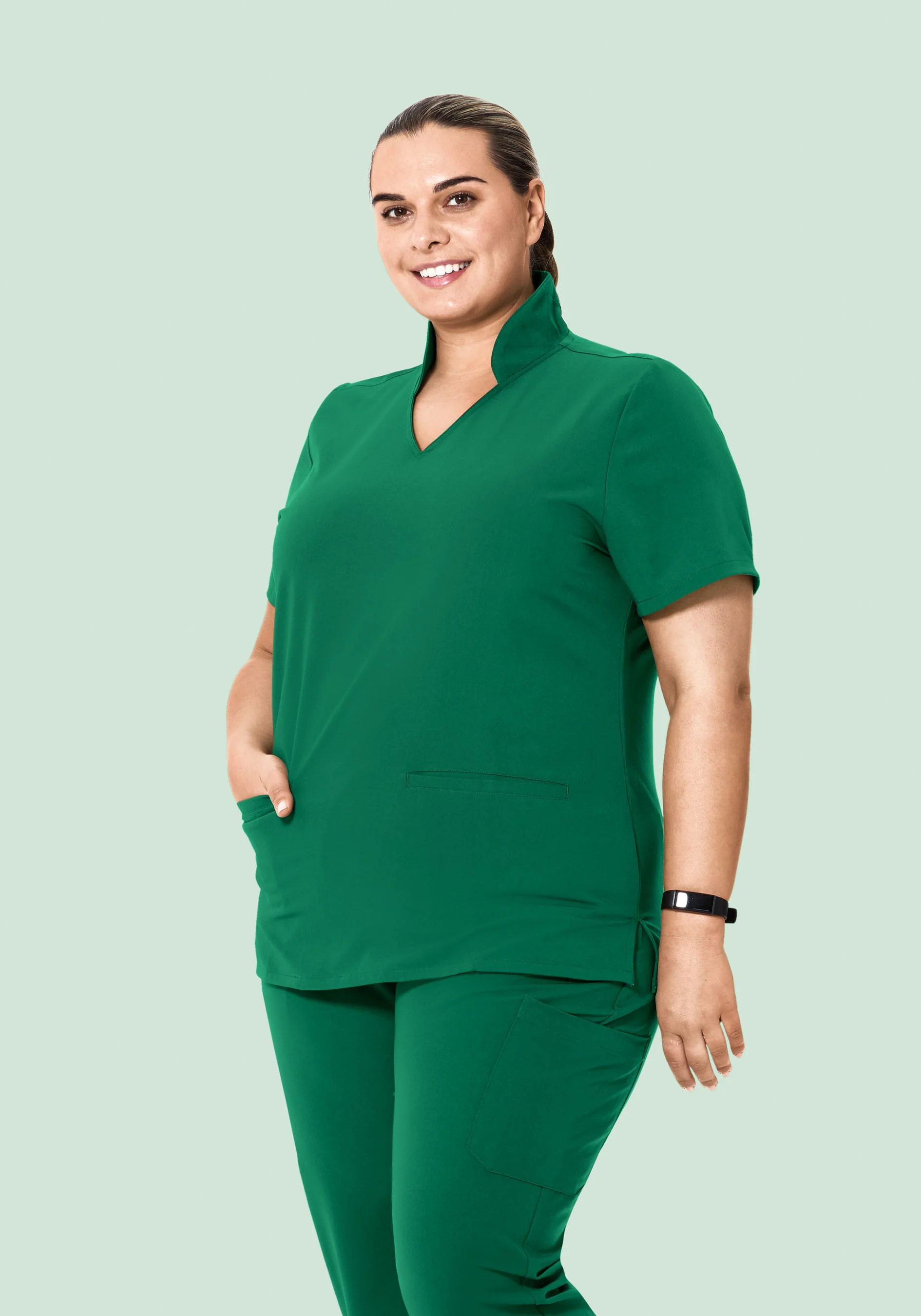 Multi Wear Collar Top Envy Green - Image 6