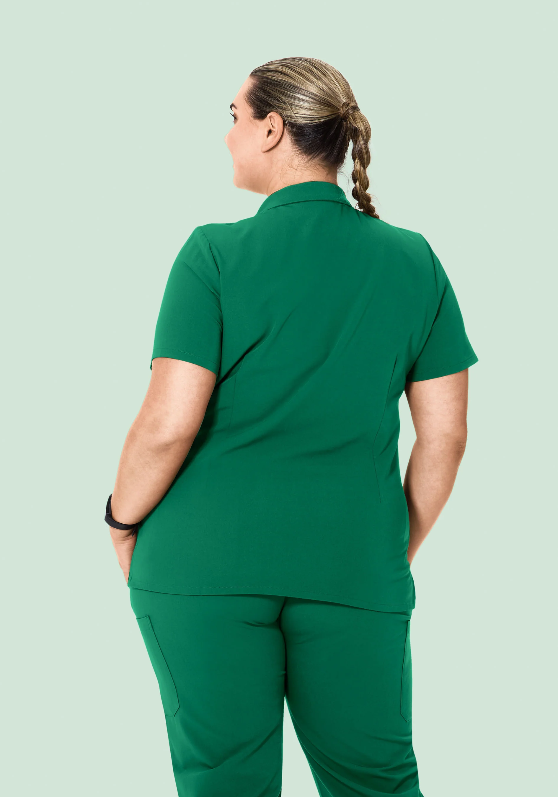 Multi Wear Collar Top Envy Green - Image 8