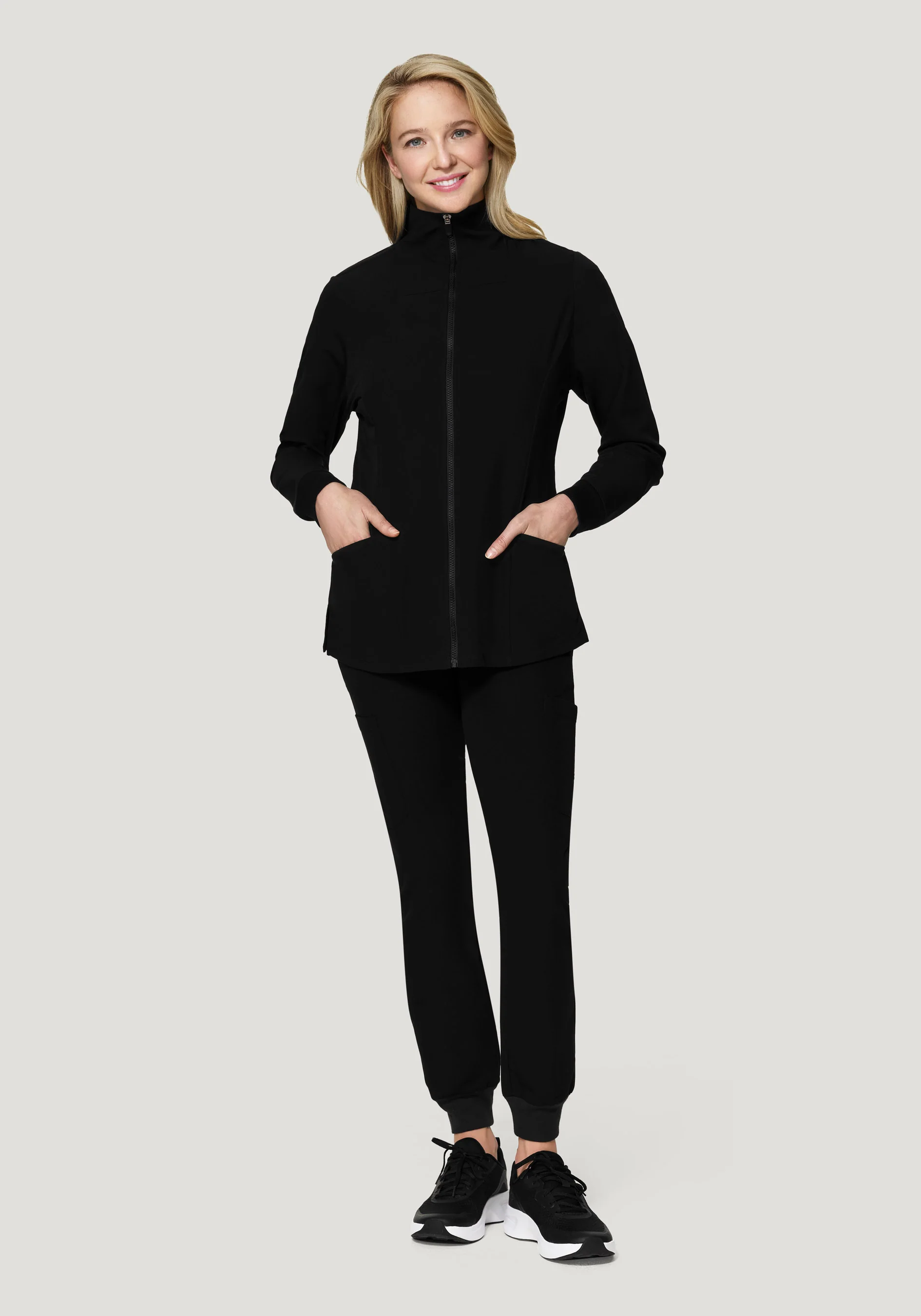 Women's Modern Scrub Jacket Black - Image 8