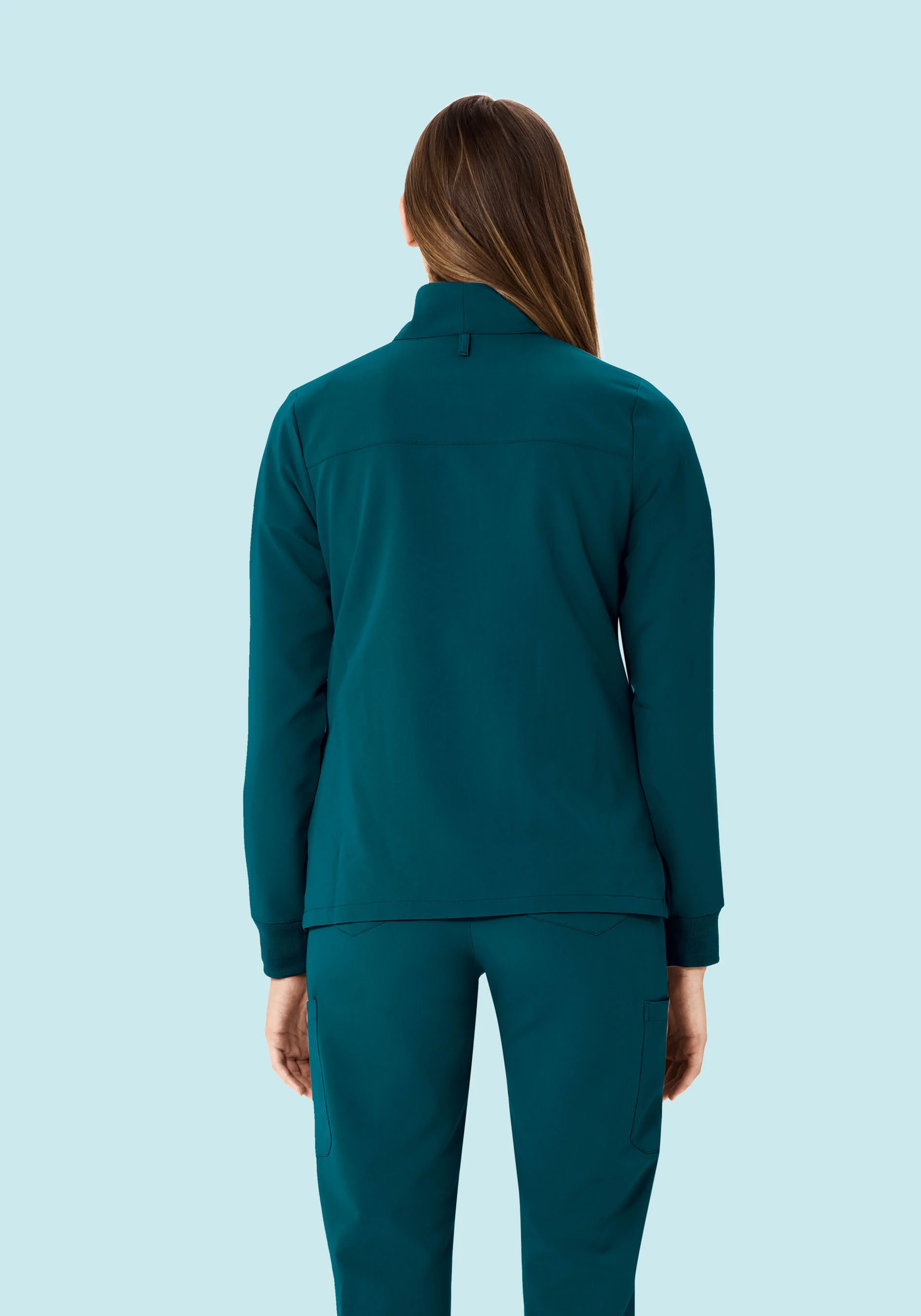 Women's Modern Scrub Jacket Caribbean Blue - Image 4