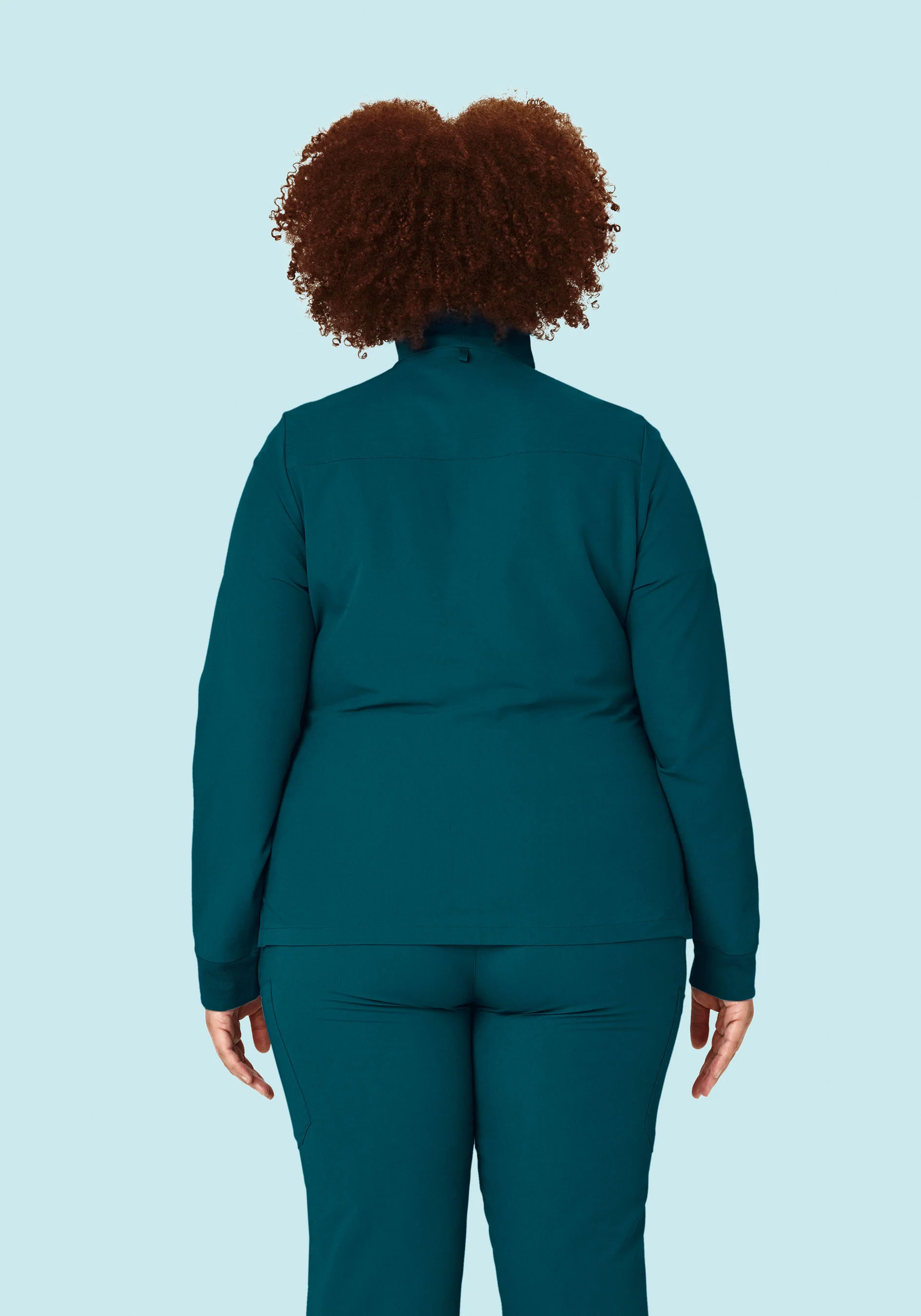 Women's Modern Scrub Jacket Caribbean Blue - Image 8