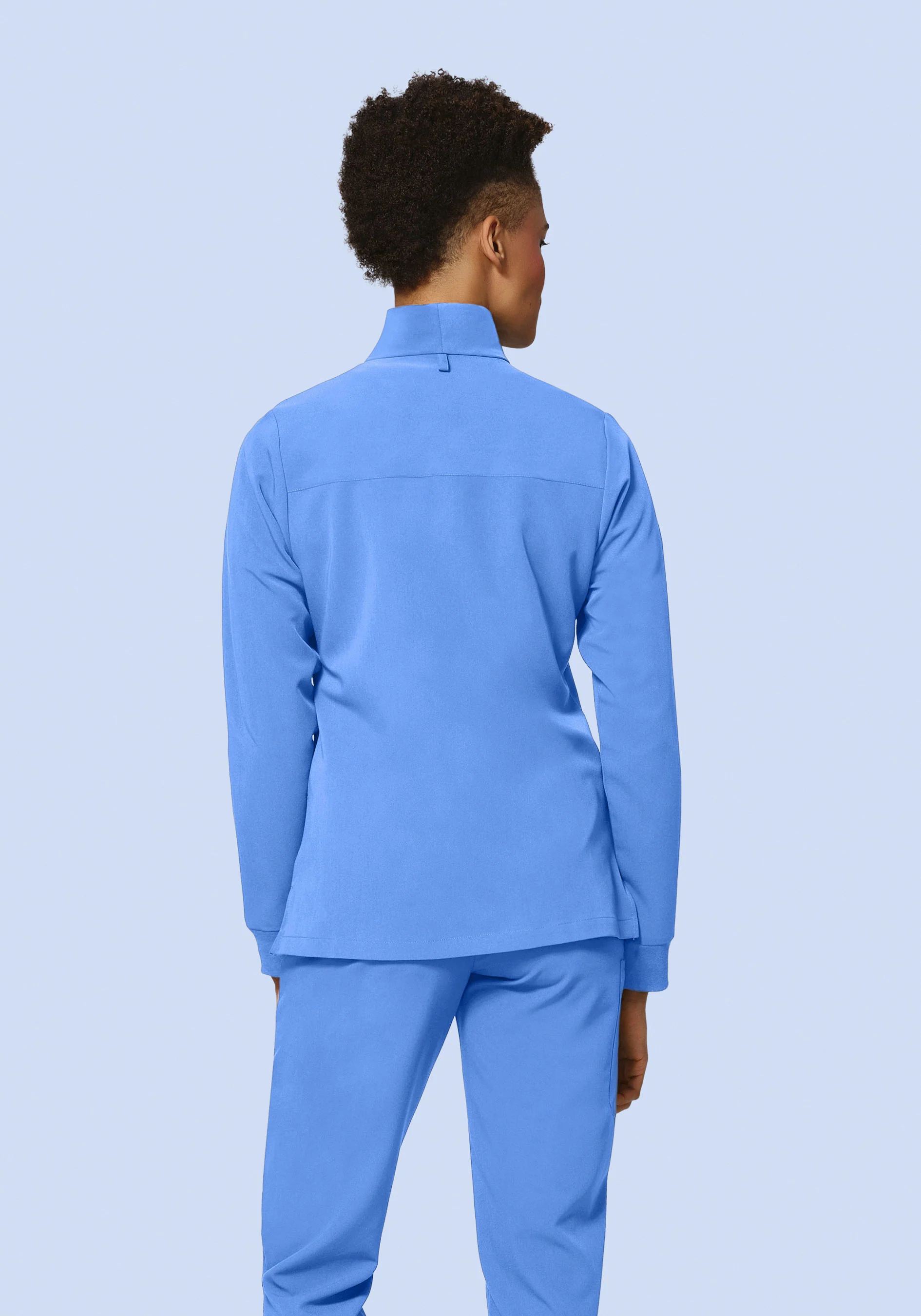 Women's Modern Scrub Jacket Ceil Blue - Image 5