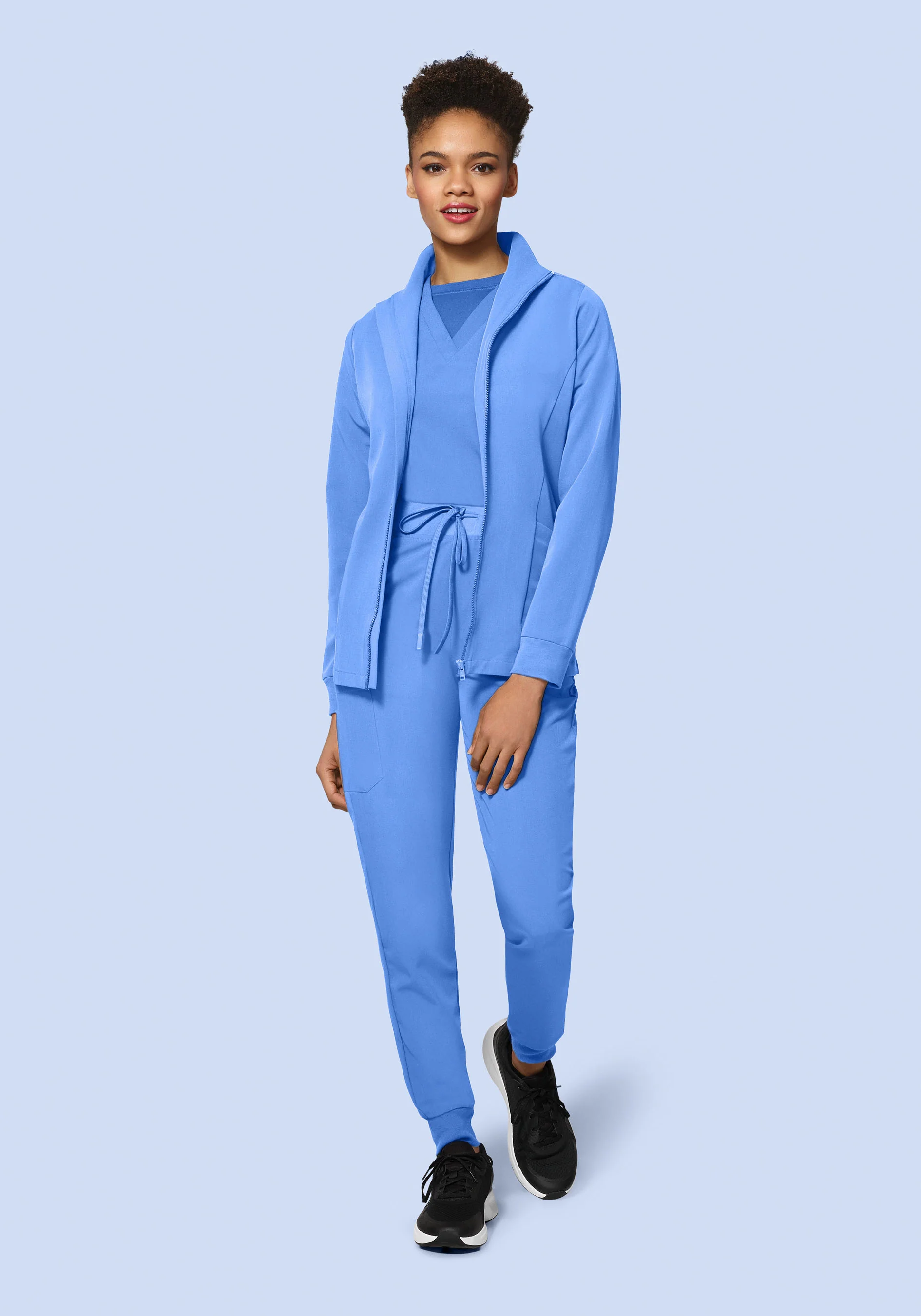 Women's Modern Scrub Jacket Ceil Blue - Image 6