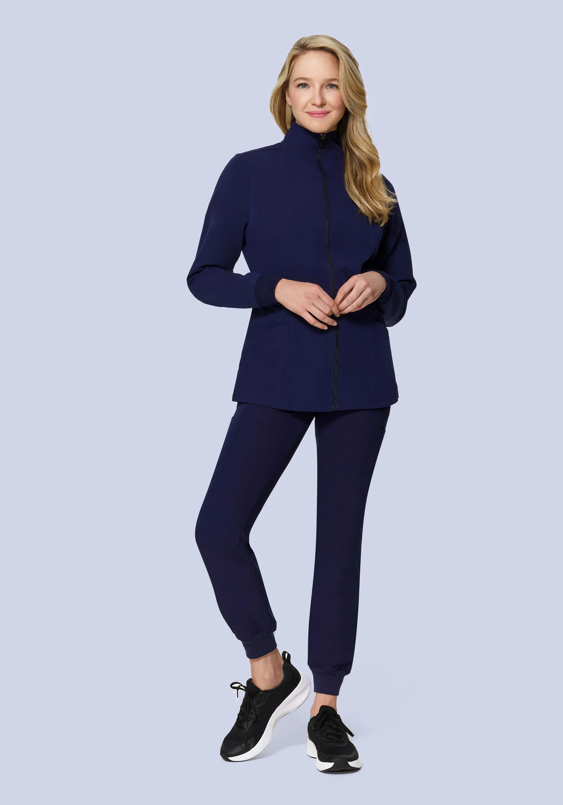 Women's Modern Scrub Jacket Navy - Image 3