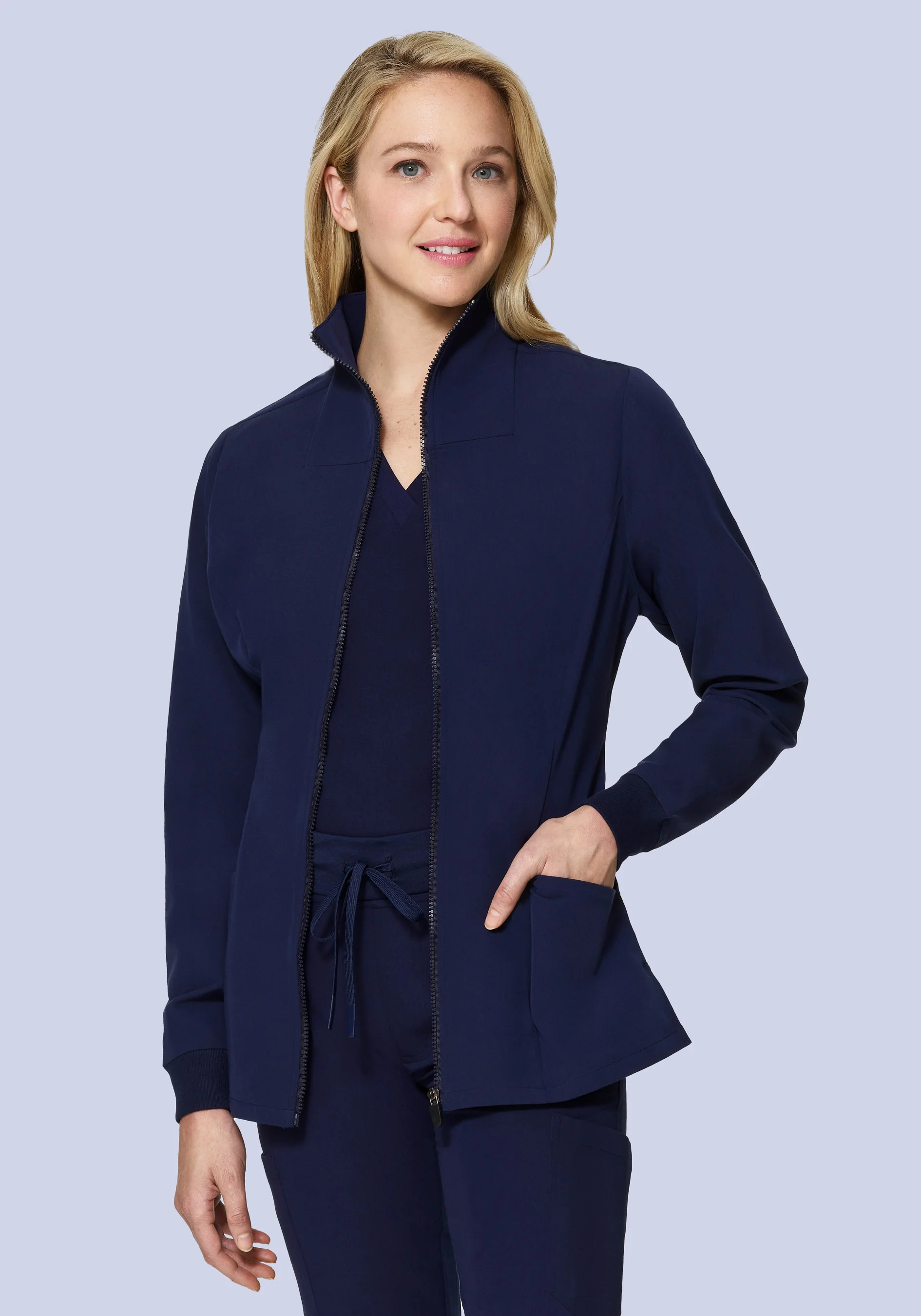 Women's Modern Scrub Jacket Navy - Image 8